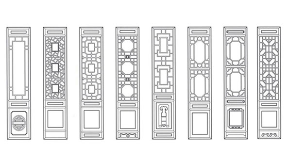 龙岗喜迎门中式花格CAD设计图样式大全